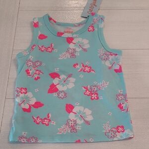 Cat & Jack Blue and Pink Floral Tank Top